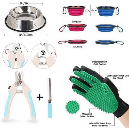 Puppy Starter Kits for Small Dog, 24pcs New pup Dog Starter kit Gift Set,Includes:Dog Toys/Dog Bed Blankets/Dog Grooming Tool/Puppy Training Supplies/Dog Leashes Accessories/Feeding Supplies (24pcs)