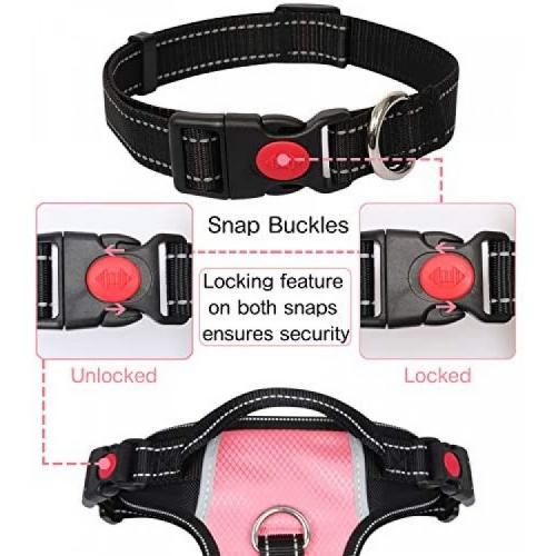 BABYLTRL Big Dog Harness No Pull Adjustable Pet Reflective Oxford Soft Vest for Large Dogs Easy Control Harness (L, Pink) BABYLTRL Big Dog Harness No Pull Adjustable Pet Reflective Oxford Soft Vest for Large Dogs Easy Control Harness (L, Pink)