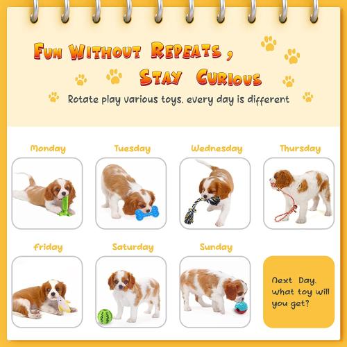 New KIPRITII Dog Chew Toys for Puppy - 20 Pack Puppies Teething Chew Toys for Boredom, Pet Dog Toothbrush Chew Toys with Rope Toys, Treat Balls and Dog Squeaky Toy for Puppy and Small Dogs