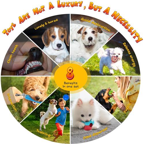 New KIPRITII Dog Chew Toys for Puppy - 20 Pack Puppies Teething Chew Toys for Boredom, Pet Dog Toothbrush Chew Toys with Rope Toys, Treat Balls and Dog Squeaky Toy for Puppy and Small Dogs