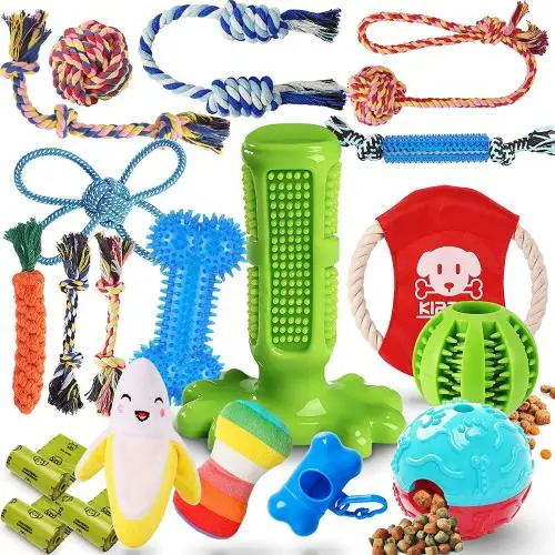 Dog Chew Toys for Puppy - 20 Pack Puppies Teething Chew Toys for Boredom, Pet Dog Toothbrush Chew Toys with Rope Toys, Treat Balls and Dog Squeaky Toy for Puppy and Small Dogs Dog Chew Toys for Puppy - 20 Pack Puppies Teething Chew Toys for Boredom, Pet Dog Toothbrush Chew Toys with Rope Toys, Treat Balls and Dog Squeaky Toy for Puppy and Small Dogs