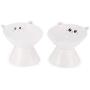 Lollimeow Ceramic Raised Cat Bowls, Elevated Food or Water Bowls, Stress Free, Backflow Prevention, Dishwasher and Microwave Safe, Lead & Cadmium Free