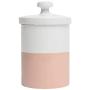 Waggo Ceramic Medium Rose Dipper Dog Bowl and Air Tight Treat Jar Set - Rose