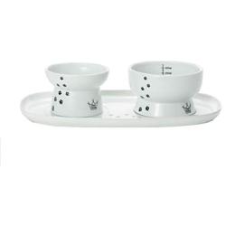 NECO ICHI CATS FIRST Necoichi Raised Cat Food Bowl, Stress Free, Backflow Prevention, Dishwasher and Microwave Safe, Lead & Cadmium Free, Made to FDA/EC&ECC European Standard (Cat, Complete Set)