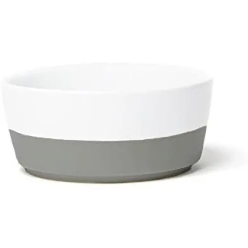 Waggo Dipper Ceramic Dog Bowl for Dog and Cat - Heavyweight and Durable Pet Food and Water Dish Crock (Small, Dolphin Grey) Waggo Dipper Ceramic Dog Bowl for Dog and Cat - Heavyweight and Durable Pet Food and Water Dish Crock (Small, Dolphin Grey)
