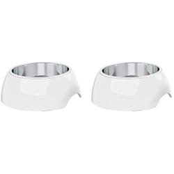 PETMAKER Pet Bowls – Raised Stainless Steel & Plastic Nonslip Rubber Bottom Food & Water Station for Pets