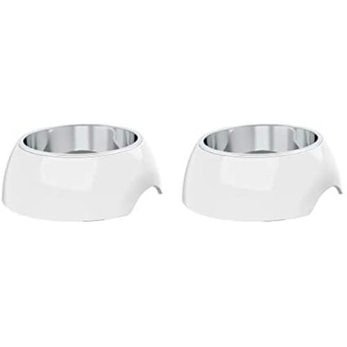 PETMAKER Pet Bowls – Raised Stainless Steel & Plastic Nonslip Rubber Bottom Food & Water Station for Pets