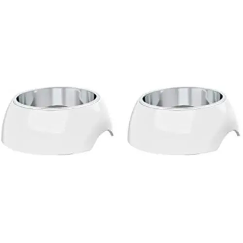 PETMAKER Pet Bowls – Raised Stainless Steel & Plastic Nonslip Rubber Bottom Food & Water Station for Pets PETMAKER Pet Bowls – Raised Stainless Steel & Plastic Nonslip Rubber Bottom Food & Water Station for Pets