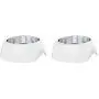 PETMAKER Pet Bowls – Raised Stainless Steel & Plastic Nonslip Rubber Bottom Food & Water Station for Pets PETMAKER Pet Bowls – Raised Stainless Steel & Plastic Nonslip Rubber Bottom Food & Water Station for Pets