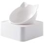 QINYUAN Cat Bowl, Raised Food Water with Detachable Elevated Stand Adjustable Tilted Pet Feeder No-Spill Dog