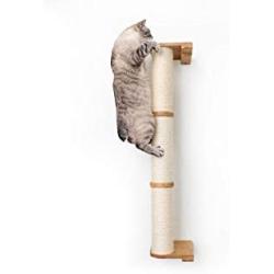 CatastrophiCreations Cat Sisal Climbing Pole Wall Mounted Elevated Climb, Lounge and Play Furniture Cat Tree Shelves - 3-Tier (42”)