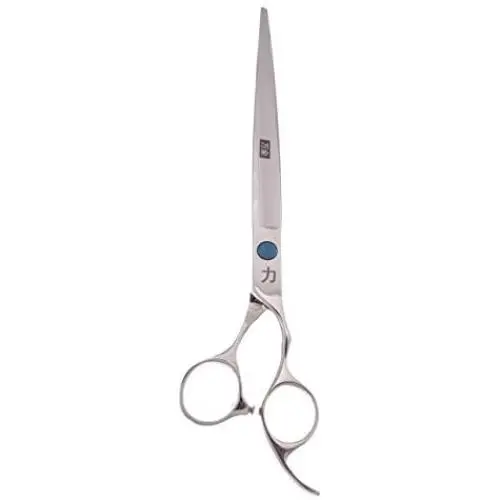 ShearsDirect 440C Japanese Stainless Steel Cutting Shear with Offset Handle and Fixed Finger Rest, 8.0''