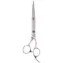 ShearsDirect 440C Japanese Stainless Steel Cutting Shear with Offset Handle and Fixed Finger Rest, 8.0''