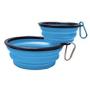 ALBenson [2 Pack] Collapsible Dog Bowl, Portable Travel Silicone pet Frisbee Bowl, Expandable for Dog/Cat Water Supply, Outdoor Game Folding Bowl, Travel Multi-Function Bowl with Carabiner