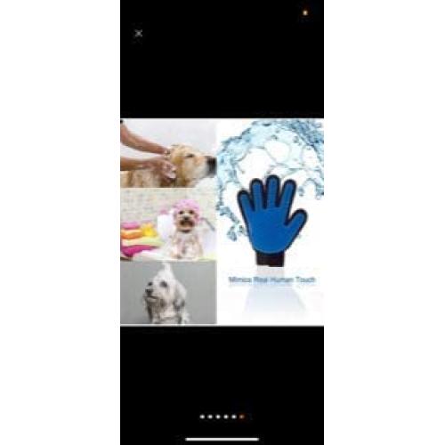 HOPEKIN Pet, Dogs, Cats Brushing & Grooming Gloves | Dog, Cat Hair Removing Tool, Pet Hair Brush & Deshedding Gloves| Set of 2 for Pet Grooming, Messaging & Brushing