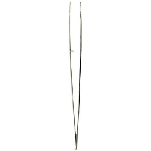Tamsco Tweezers 8-Inch Angled Stainless Steel Angled Tip Serrated