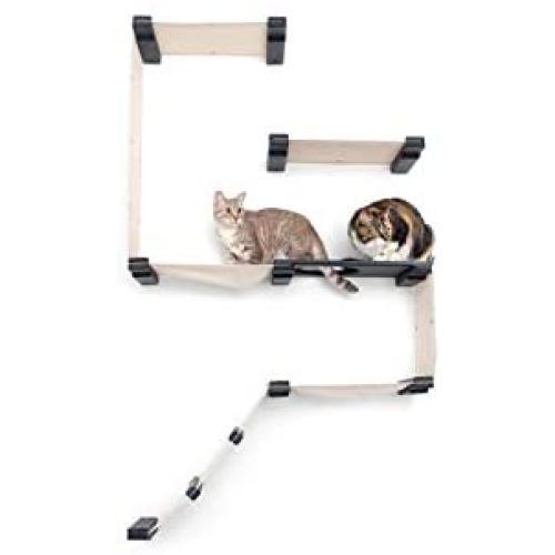 CatastrophiCreations Fort Set - Multiple-Level Cat Hammock & Climbing Activity Center Wall-Mounted Cat Tree Shelves (