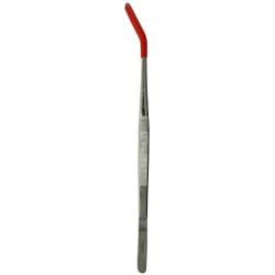 TAMSCO Tweezers 12-Inch Stainless Steel Angled Tip Serrated Tip Blunt Point