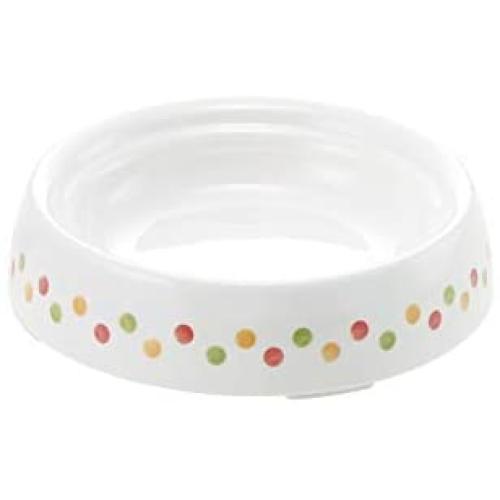 Richell Non-Tip & Skid Cat Dish Extra Small, Spill Proof Smart Edge, Dishwasher Safe cat Feeder, 3.8 oz of Wet Food, White