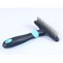 Pet Beauty Hair Brush Comb Blue Double Row Stainless SteelNail Needle Undercoat Rake for Dogs Cats Short Long Curly Wiry Hair Coats