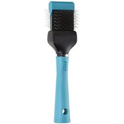 Master Grooming Tools Flexible Single Side Pet Slicker Brush with Hard Handle, Small, Teal