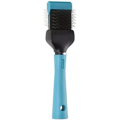 Master Grooming Tools Flexible Single Side Pet Slicker Brush with Hard Handle, Small, Teal