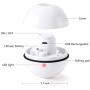 Cat Toy Ball USB Rechargeable 360 Degree Smart Self Rolling Interactive Pet Toy Built-in Spinning LED Light for Cat Chase Play,White