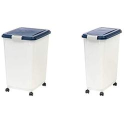 IRIS Airtight Pet Food Container, Navy/Pearl