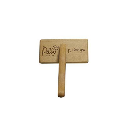 Professional Dog Grooming Slicker Brush, Beautiful Wood Design, Rounded Pinheads For Pain Free Dematting and Minimal Hair Damage
