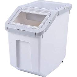 Pearlead Pet Food Container Flip Lid 22 lb 100-Cup Large Storage Airtight Cereal Dog Cat Bird Seed Rice Storage Box Waterproof Moisture-Proof Container with Compartment & Measuring Cup & Pulley