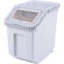 Pearlead Pet Food Container Flip Lid 22 lb 100-Cup Large Storage Airtight Cereal Dog Cat Bird Seed Rice Storage Box Waterproof Moisture-Proof Container with Compartment & Measuring Cup & Pulley