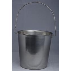 Indipets Heavy Duty Stainless Steel Pail - 6 Quart - Durable Dog Food and Water Storage