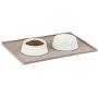 Messy Mutts Silicone Non-Slip Dog Bowl Mat with Raised Edge and Two Sides Reinforced with Metal Rods