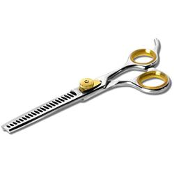 Sharf Professional Thinning Scissors: Sharp 440c Japanese Steel Chunkers Shear 6.5'' 22 Teeth Gold Touch Dog Grooming Scissors Texturizing Scissors w/Easy Grip Handles| Must-Have Groomers & Home Groom