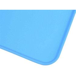 RSLG Non Slip Dog Food Tray Cat Bowl Mat Pet Water Feeding Food Dish Tray Wipe Clean Floor Placemat Waterproof Pet Dog Feeding Mat (Blue)