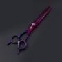 Purple Dragon 7.0'' Purple Downward Curved Pet Grooming Curved Scissors/Chunker Shear with Adjustment Screw- Perfect for Professional Pet Groomer