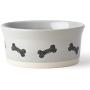 PetRageous 17003 Classy Bones Two-Tone Stoneware Dishwasher Safe Dog Bowl 3.5-Cup 6-Inch Diameter 2.25-Inch Tall for Medium and Large Dogs and Cats, 28-Ounce, Gray
