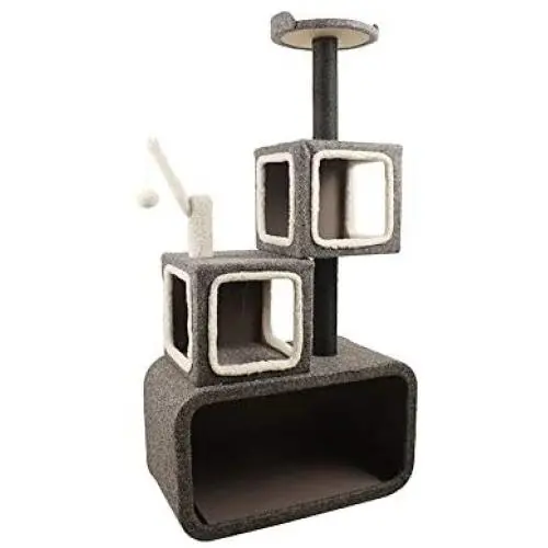 ZEZE Icelander Modern Style Multiple Steps CAT Tree(Scratching Post/Cat House/Activity Center/Cat Perch/Cat Towers/Climbing Tree) Gifts for Your Loving Pets/Halloween/Thanksgiving/Christmas ZEZE Icelander Modern Style Multiple Steps CAT Tree(Scratching Post/Cat House/Activity Center/Cat Perch/Cat Towers/Climbing Tree) Gifts for Your Loving Pets/Halloween/Thanksgiving/Christmas