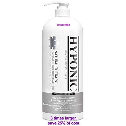 HYPONIC Hypoallergenic Natural Therapy Dog Shampoo for All Dogs, Unscented | No Conditioner Required | Certified Hypoallergenic | Free of Harmful Chemicals 3X’s Size, Save 25% 50.7oz (1.5L)