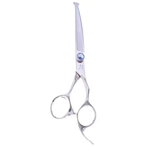 ShearsDirect Japanese 440C Cutting Shear Ball Tip with Anatomic Handle with Blue Gem Stone Tension, 6.5-Inch ShearsDirect Japanese 440C Cutting Shear Ball Tip with Anatomic Handle with Blue Gem Stone Tension, 6.5-Inch