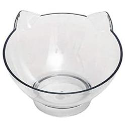 Luck Dawn Cat Elevated Bowl with Raised Stand, 15 Degree Tilted Design Neck Guard Stand Raised Pet Food Water Feeder Bowl for Cats or Small Dogs