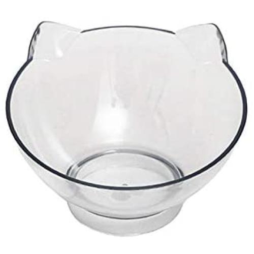 Luck Dawn Cat Elevated Bowl with Raised Stand, 15 Degree Tilted Design Neck Guard Stand Raised Pet Food Water Feeder Bowl for Cats or Small Dogs