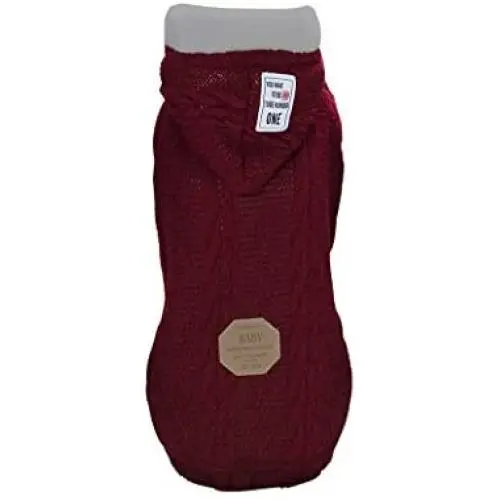 Dog Hoodie,Rdc Pet Clothes,Dog Woolen Sweater with Cap,Winter Warm Turtleneck Sweater Fleece Coat for Small Dog & Medium Dog & Cat (S, Red)