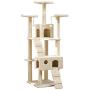 Cat Tree, Cat Tower, 67.3 inches Multi-Level Kitten Play House Furniture, with 2 Spacious Condo, Sisal Scratching Posts and Dangling Balls, for Cat Indoor Relaxing
