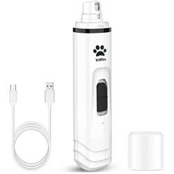 Yiflin Dog Nail Grinder for Large Medium Small Dogs with 2 Speed 6000/8000 RPM, 2000mAh Rechargeable Lithium Battery, Dog Nail Trimmers, Electric Dog Nail File, Pet Nail Grinder for Dogs Cats