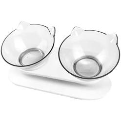 Aisheny Elevated Dog and Cat Bowls Double Cat Dog Bowls Elevated Cat Food Water Bowls with Stand Base Anti-Skid for Cats and Small Dogs