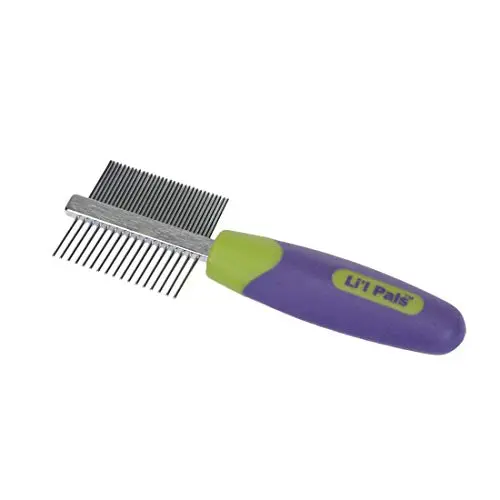 Lil Pals Double-Sided Dog Comb, Green Lil Pals Double-Sided Dog Comb, Green