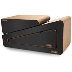 Kincgi Cat Scratcher Board on The Wall Triangular, cat Toy cat Scratching Board, Three-Part Scratching Board with Bells