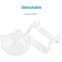 Gbziyjk Cat Bowl Raised Stand Tilted Angled,Pet Dish Transparent Plastic Feeding Bowls Good Non Slip Proof Adjustable Detachable Heavy Duty Durable