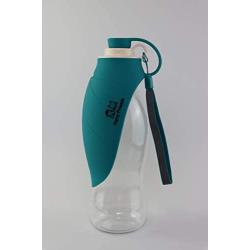 Dog Water Bottle to Keep your Pet Hydrated while Walking, Hiking or Traveling. This 20oz Portable Water Container has a foldable Leaf Style Dispenser to act like a bowl. Lightweight Food-Grade Silicon